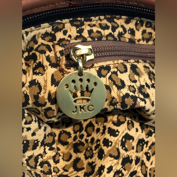 Whimsical Jessica Kagan Cushman black designer clutch with leather fringe detail - Picture 8 of 9